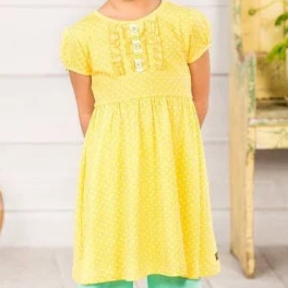 Matilda Jane Adventure Begins Sun Flare Yellow Polka Dot Lap Dress